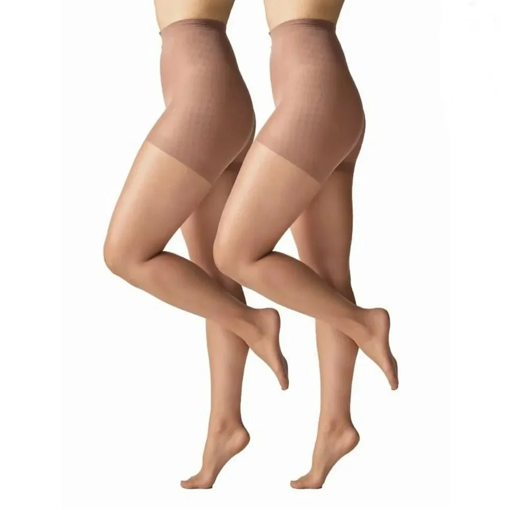 Silk Impressions Shimmer Sheer Pantyhose Stockings Sheer 2, 2-Packs XL
