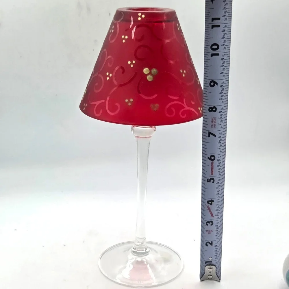 Vintage PartyLite‎ P9247  Festive Flair Candle Lamp - Red Candle Holder