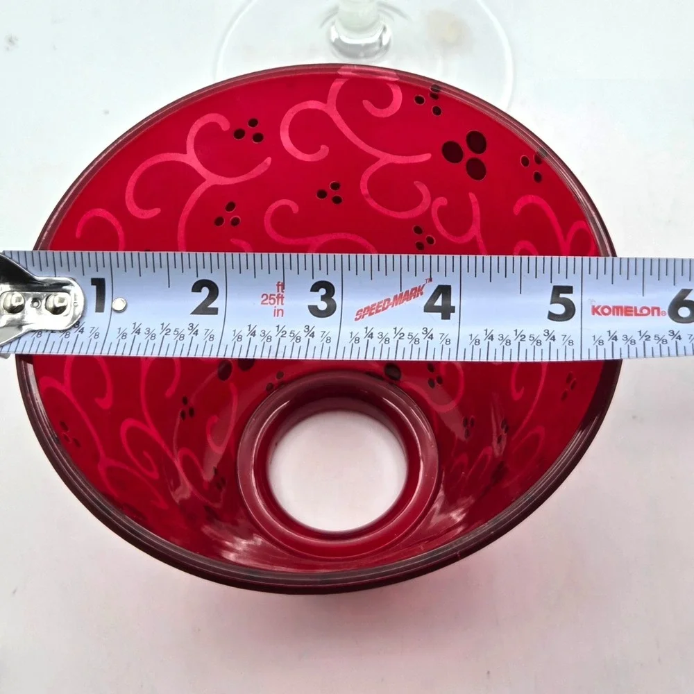 Vintage PartyLite‎ P9247  Festive Flair Candle Lamp - Red Candle Holder