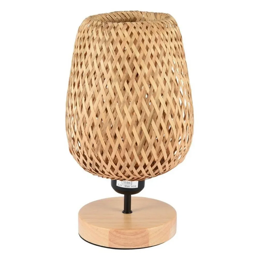 Boutique Bamboo Wicker Rattan Woven Table Lap Boho Home Decor