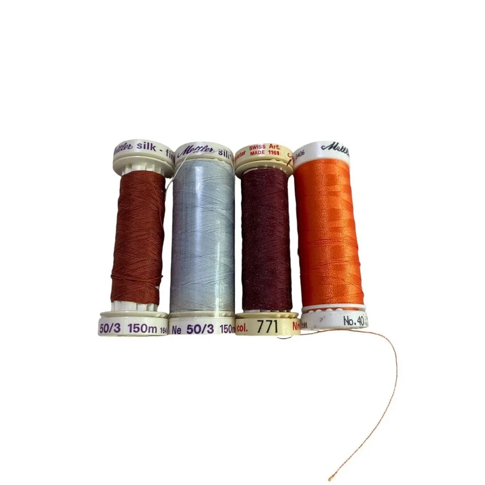 Mettler Thread Lot 4 Spools Silk Finish Metrosene Poly Sheen Mixed Colors