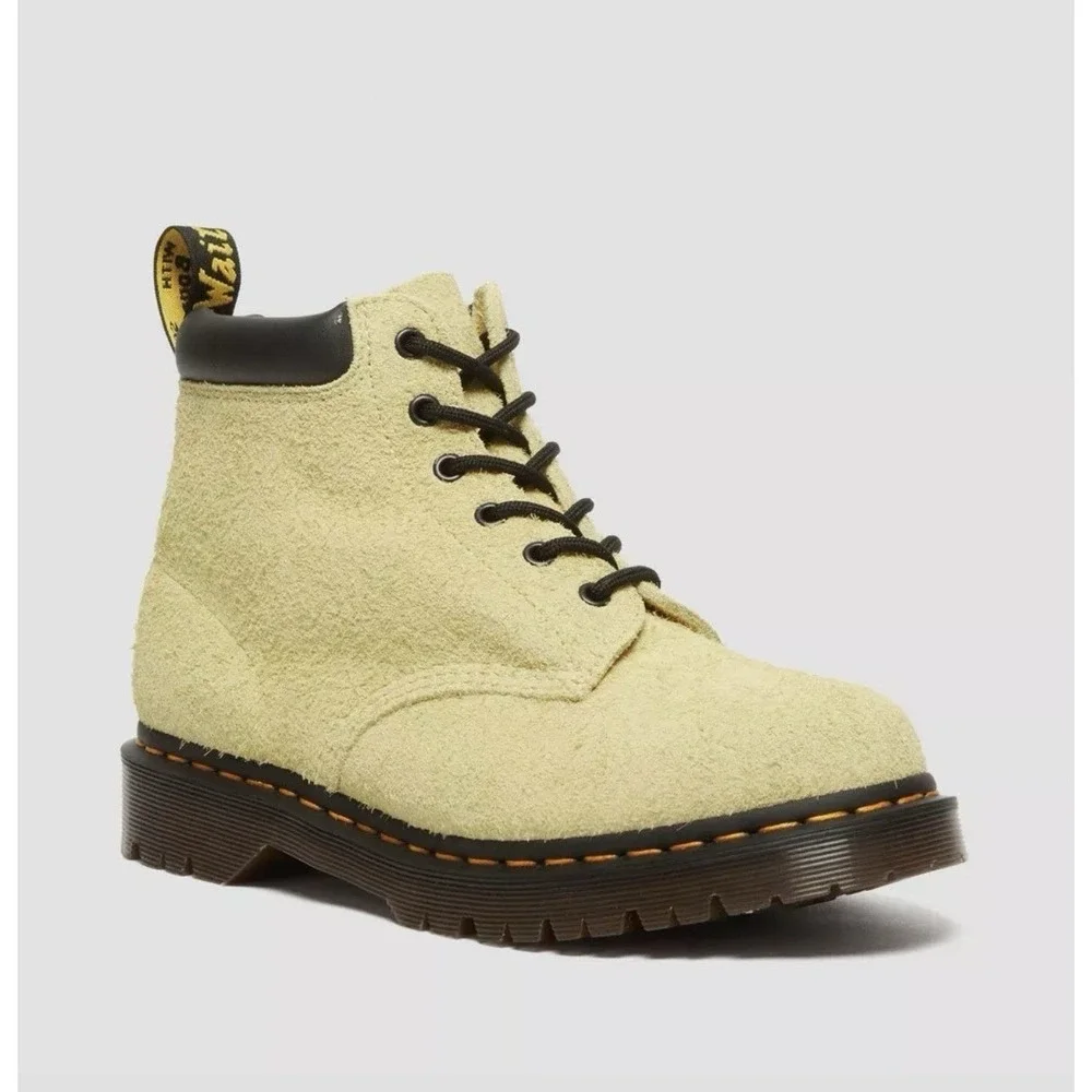 Martens 939 BEN Boots Mens 14 Hazy Yellow Suede Lace Up Padded Collar