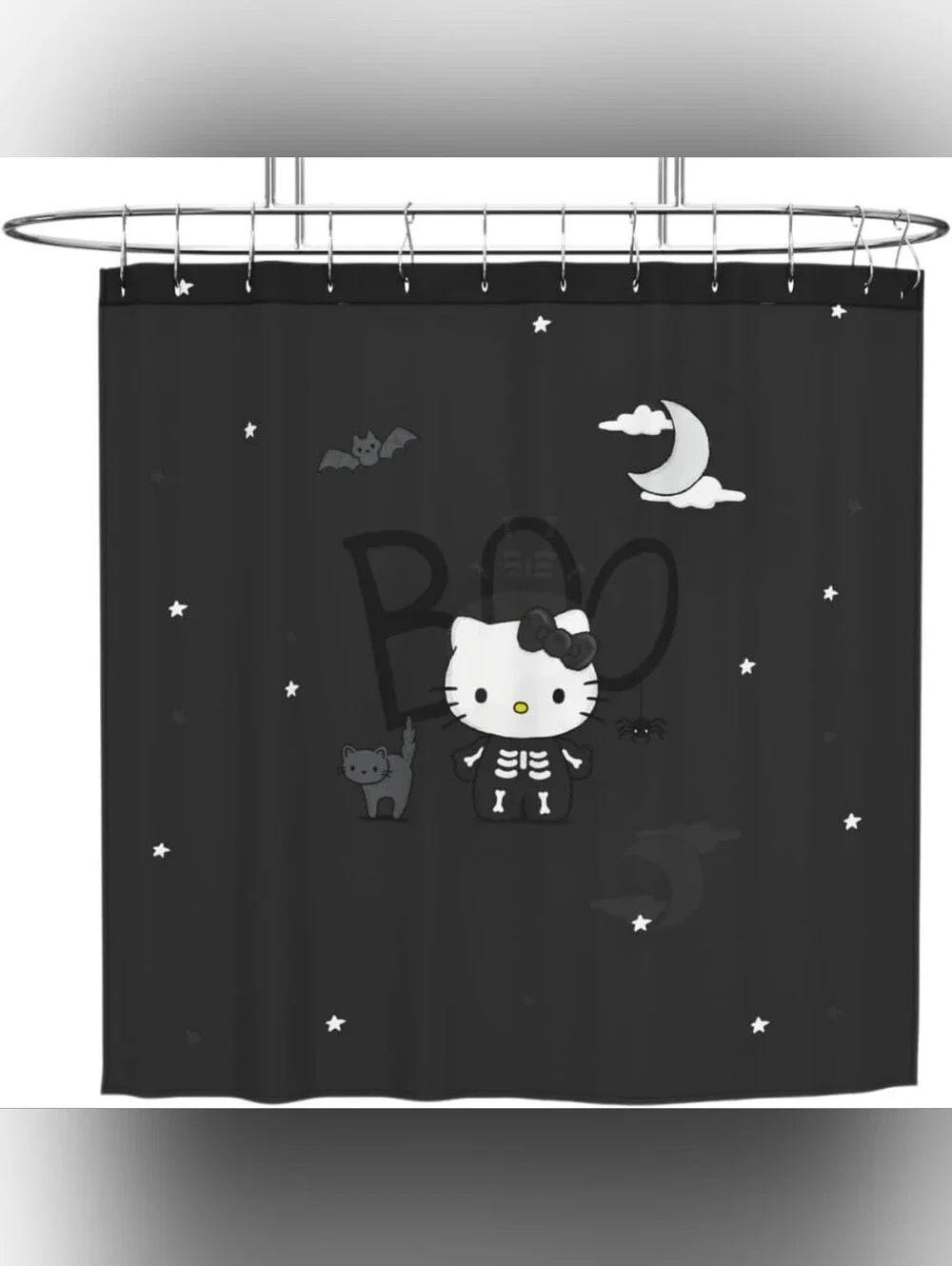 Brand New Hello Kitty Halloween Skelwton Shower Curtain