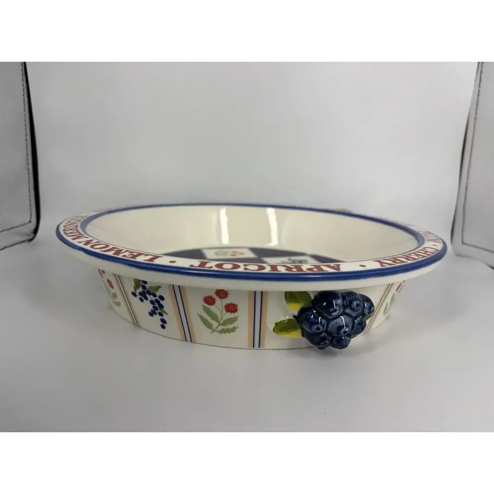 Anthropologie Lou Rota Stoneware Pie Dish Remikens Butter Dish Spoon Rest Set