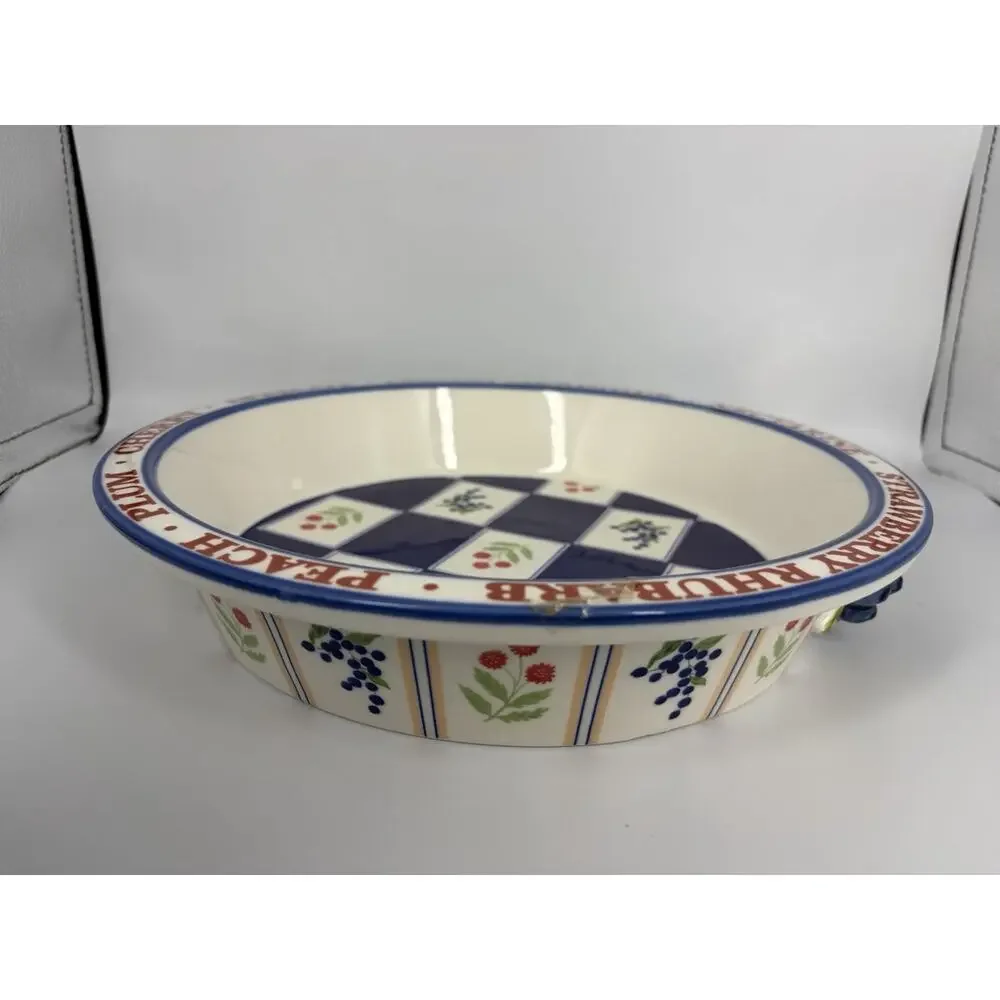 Anthropologie Lou Rota Stoneware Pie Dish Remikens Butter Dish Spoon Rest Set