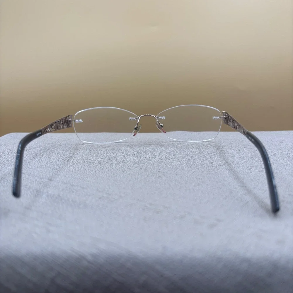 Y2K Office Siren Rimless Filigree Eyeglasses Bronze Brown NR 339 BRN 53-17-135