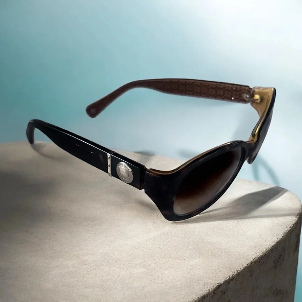 COACH ANNA (S439) Tortoise Butterfly Wrap Sunglasses Frames Brown Gradient-READ