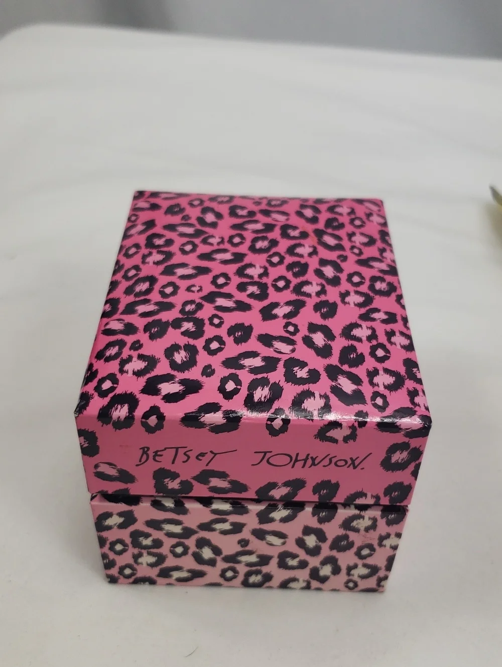 Betsey Johnson Working Rhinestone Black Leather Band Watch