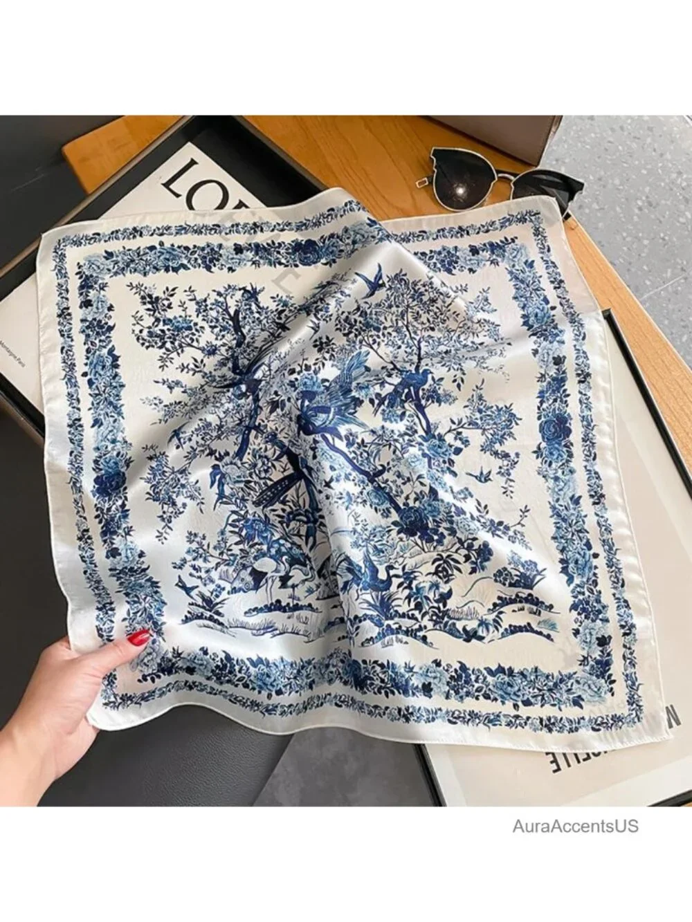 Mulberry Silk Square Scarf Bandana Hair Scarf for Women