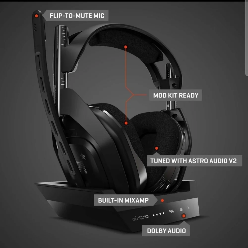 ASTRO Gaming A50 Wireless Headset Base Station PS5 PS4 PC Mac
