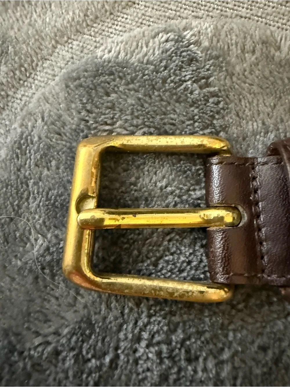 Coach Men's Brown Leather Belt with Brass Buckle 34” waist