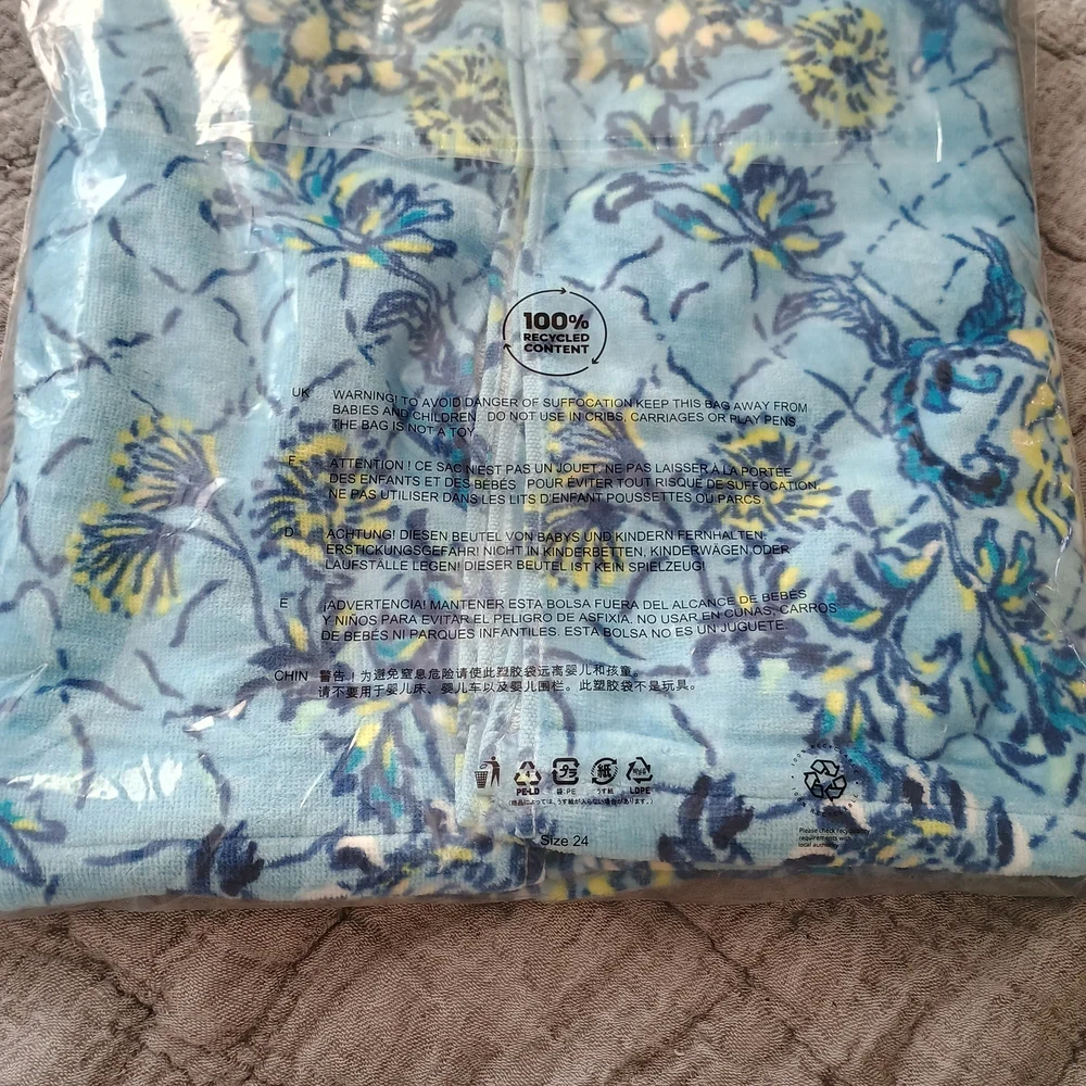 Lilly Pulitzer Blue Floral Beach Towel