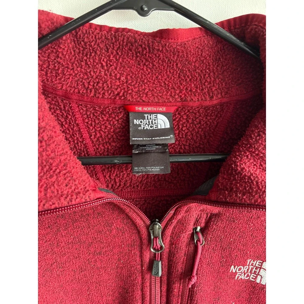 The North Face Gordon Lyons‎ Red Heather Fleece ¼ Zip Pullover Men's XL