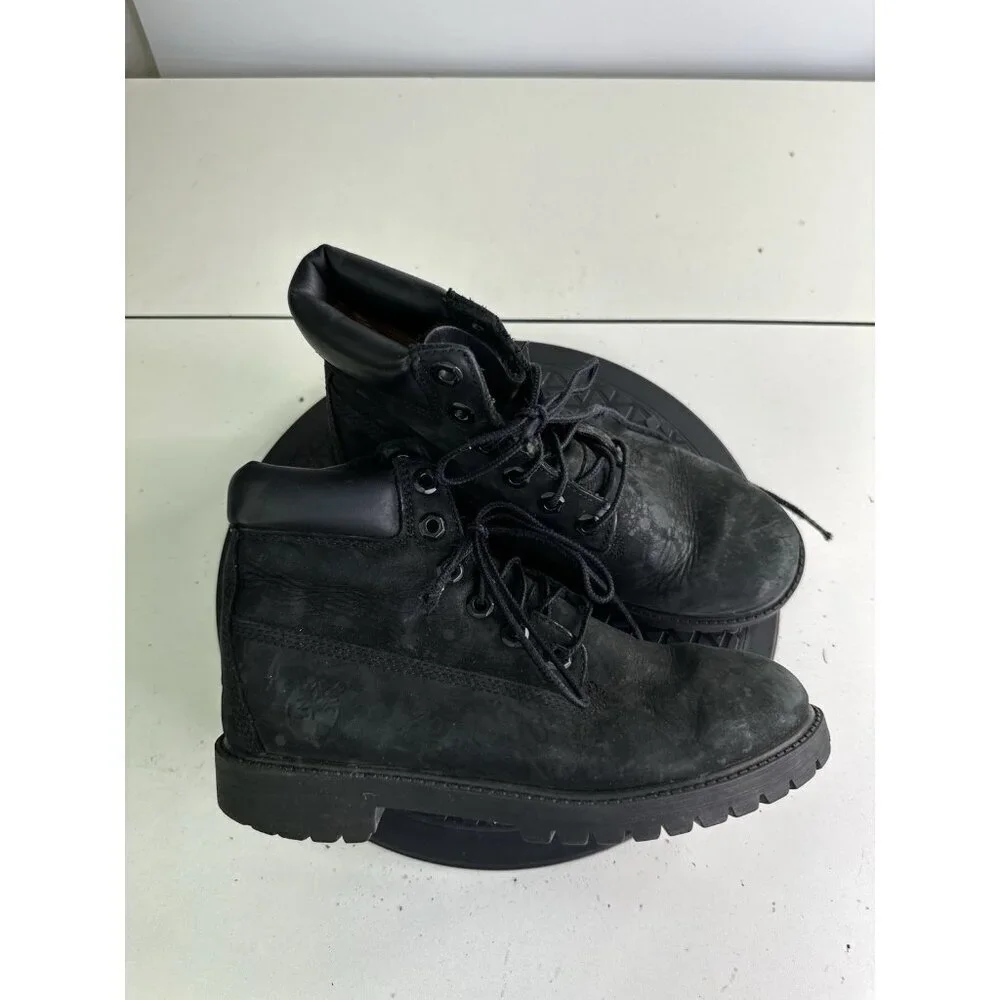 Timberland  Juniors Size 4 Waterproof Boot Black Nubuck 12907 Ankle