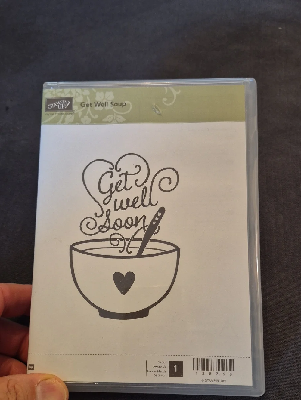 Stampin' Up! Get Well Soup‎ Clear Stamp Set - Olive, Black