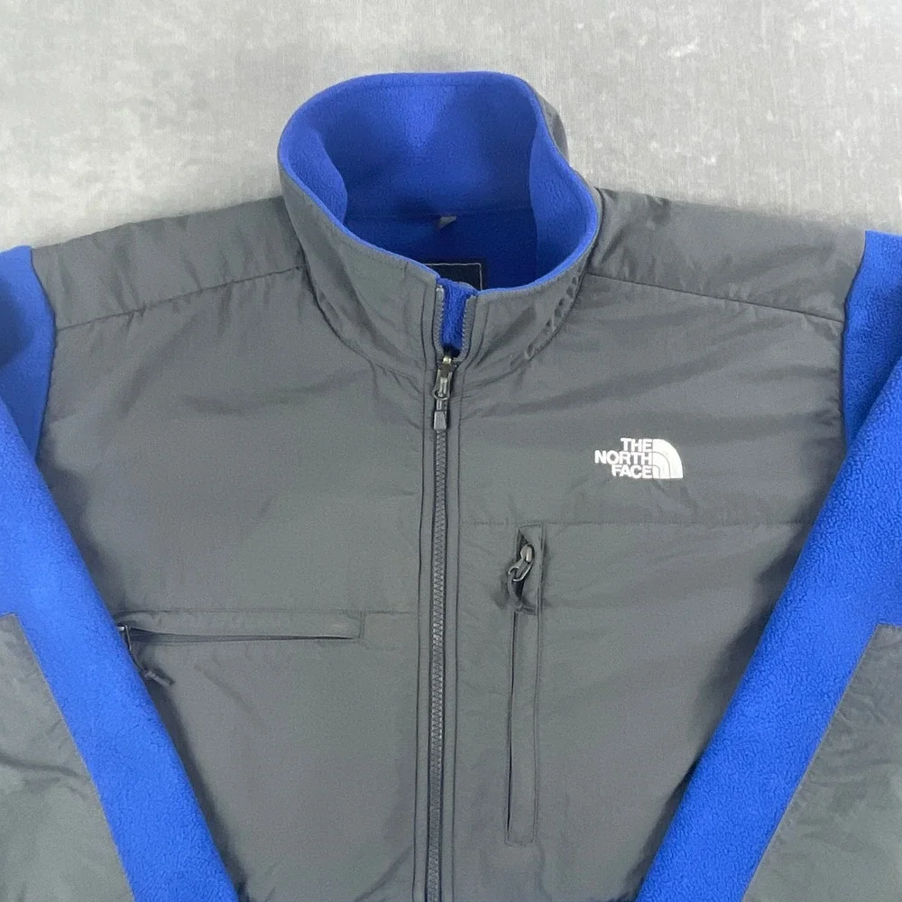 The North Face Mens XL Blue Denali Fleece Jacket Full Zip Overlay
