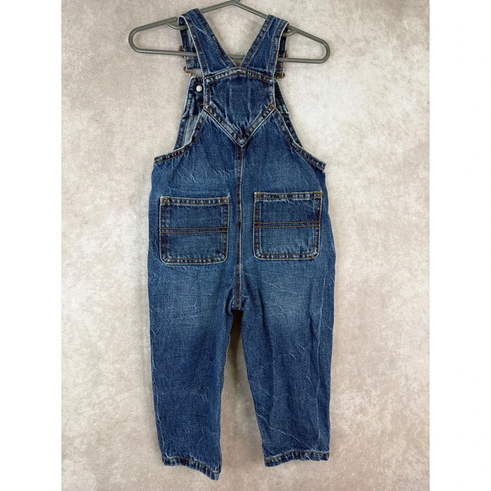 Old Navy Denim Overalls Unisex 18-24M Blue Workwear Bibs Snap Crotch