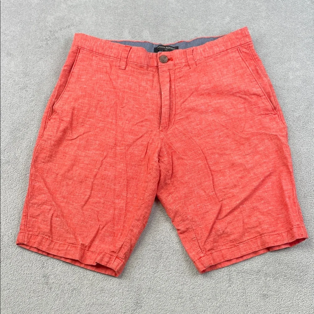 Banana‎ Republic 30/10 Linen Cotton Casual Red Men's Chino Shorts