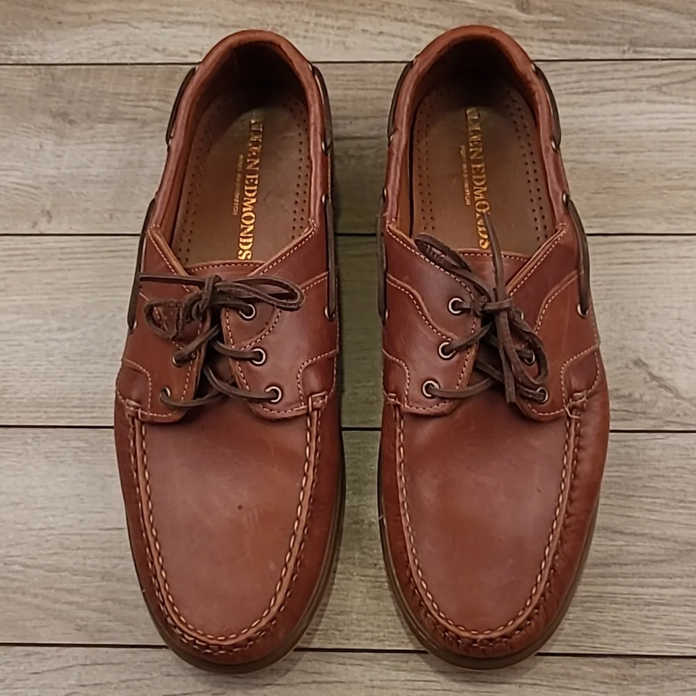 ALLEN EDMONDS Eastport Dark Brown Leather Sz 15 D‎ Mens Casual Boat Shoes