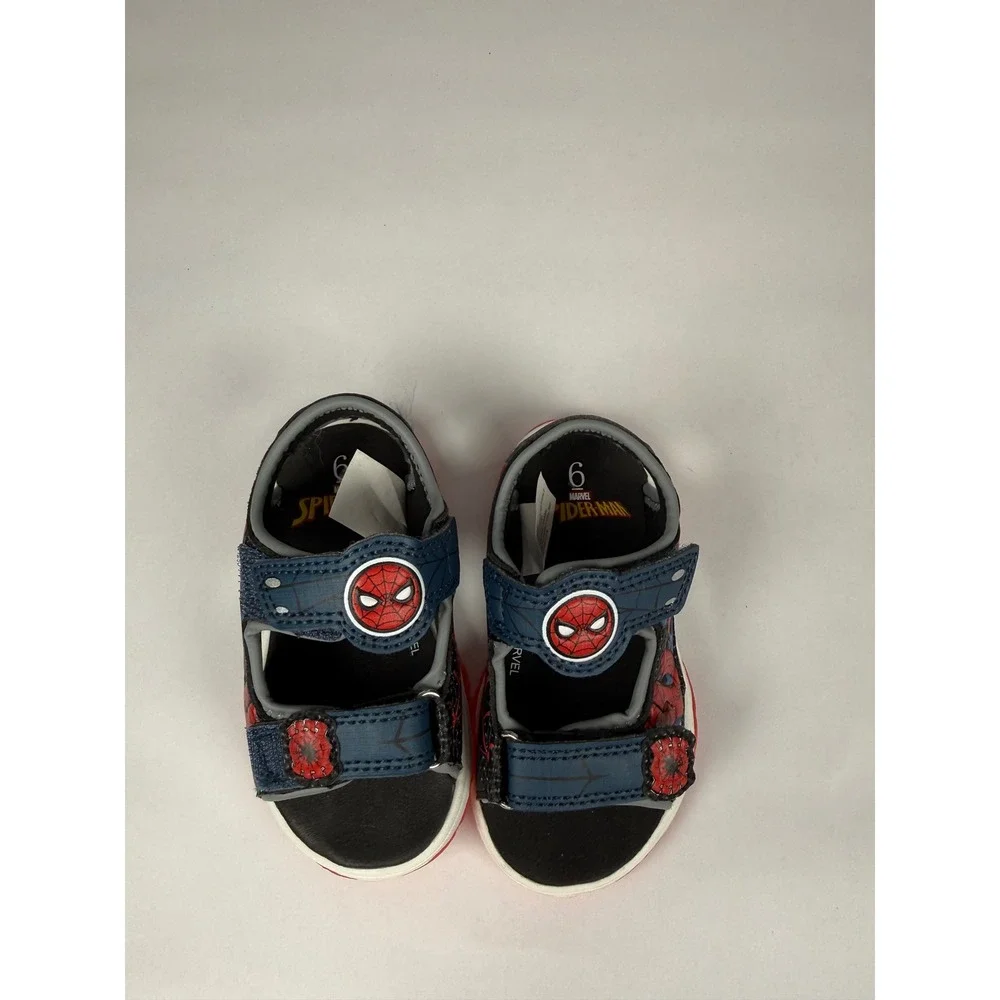 Marvel‎ Spiderman Toddler Boys Sandals Blue Red Hook Loop Size 6