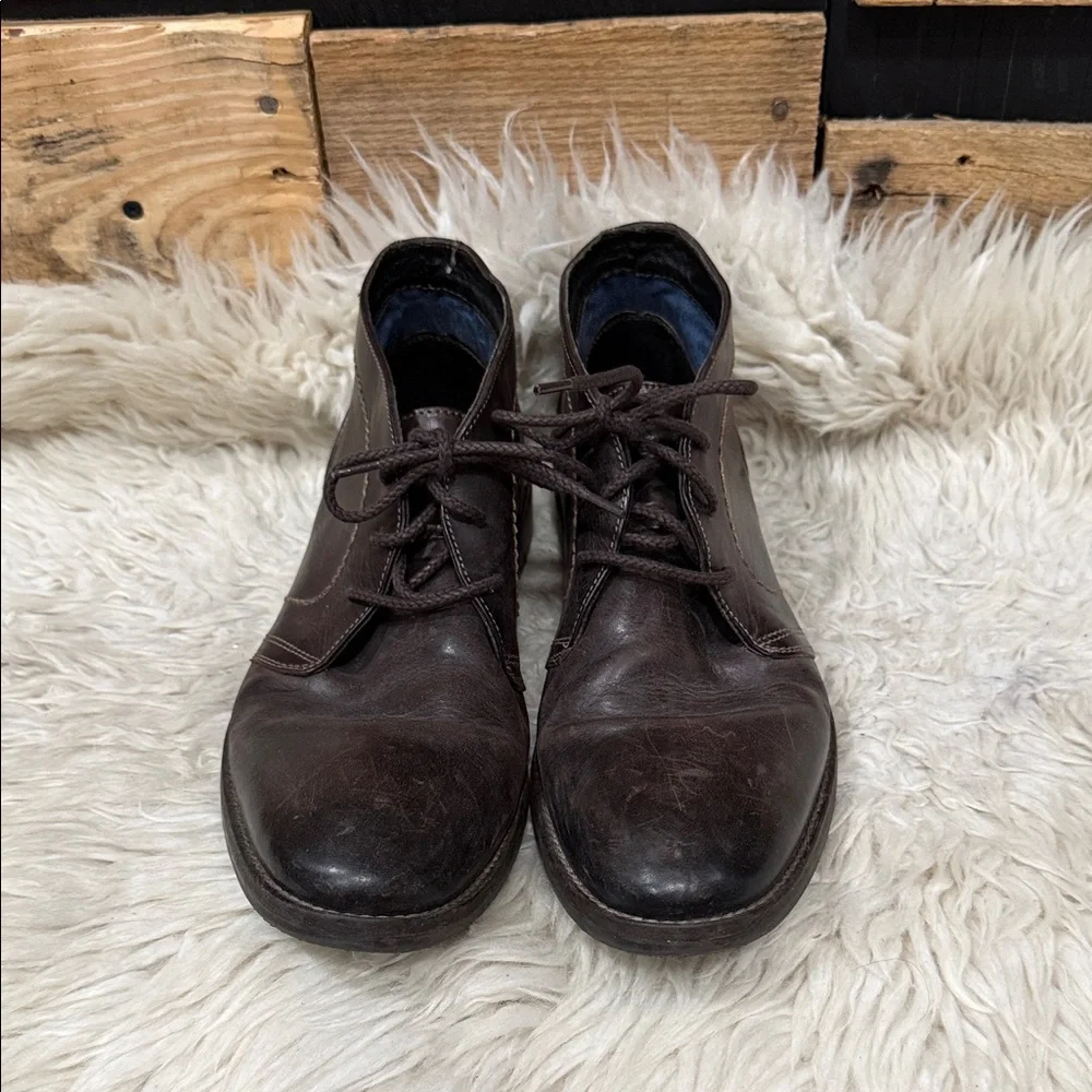 Johnston & Murphy Men’s Brown Leather Warner Chukka Boots Size 10‎ Lace Up