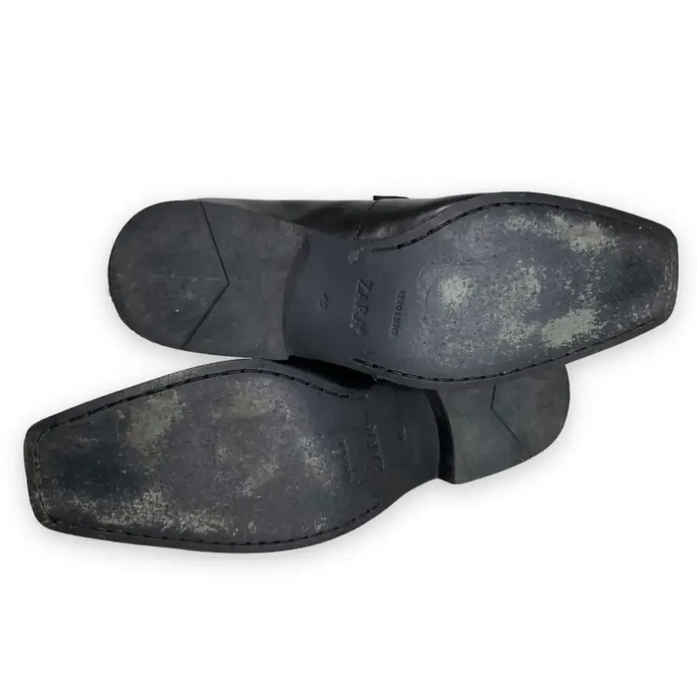 Zara black leather