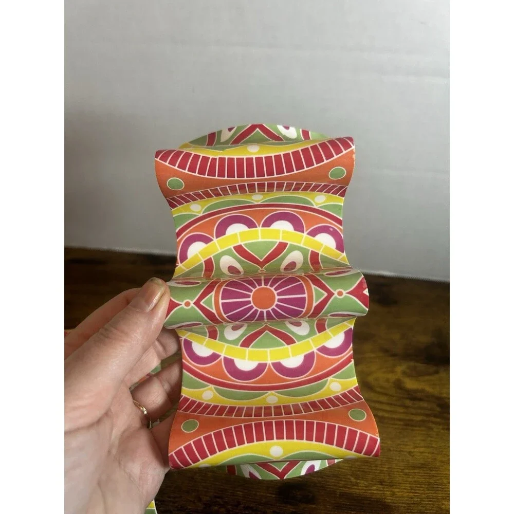 Colorful Reversible Plastic Taco Holders Set of 2 Holds 2 or 3 Tacos Multicolor