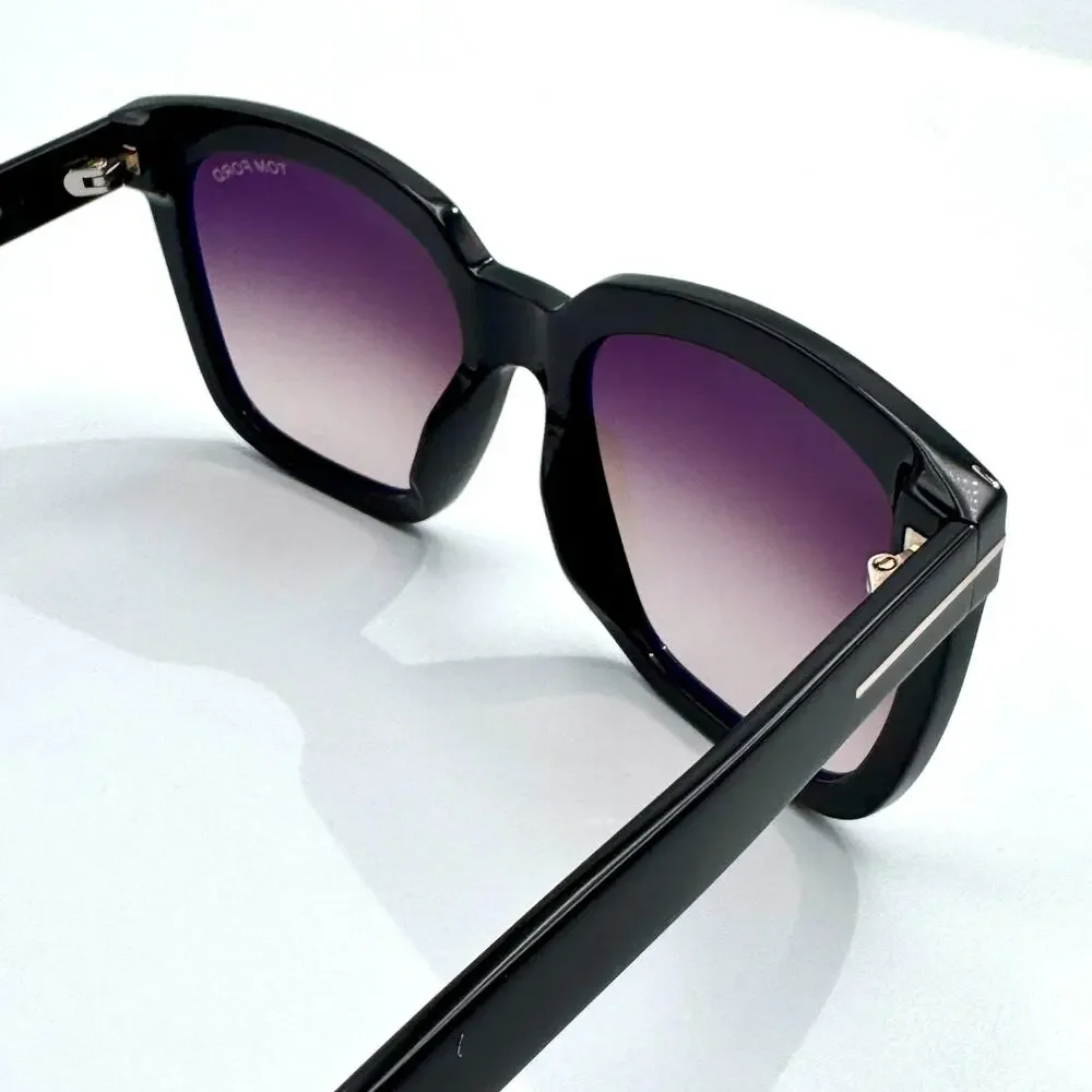 Tom Ford Sunglasses Amarra TF502 01T Black Butterfly Gradient Bordeaux Lens 55mm