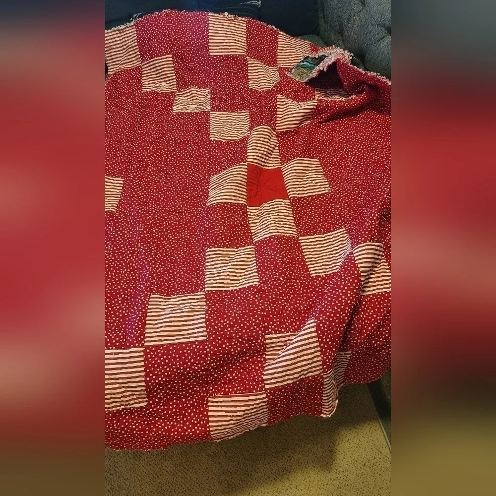 Handmade throw quilt