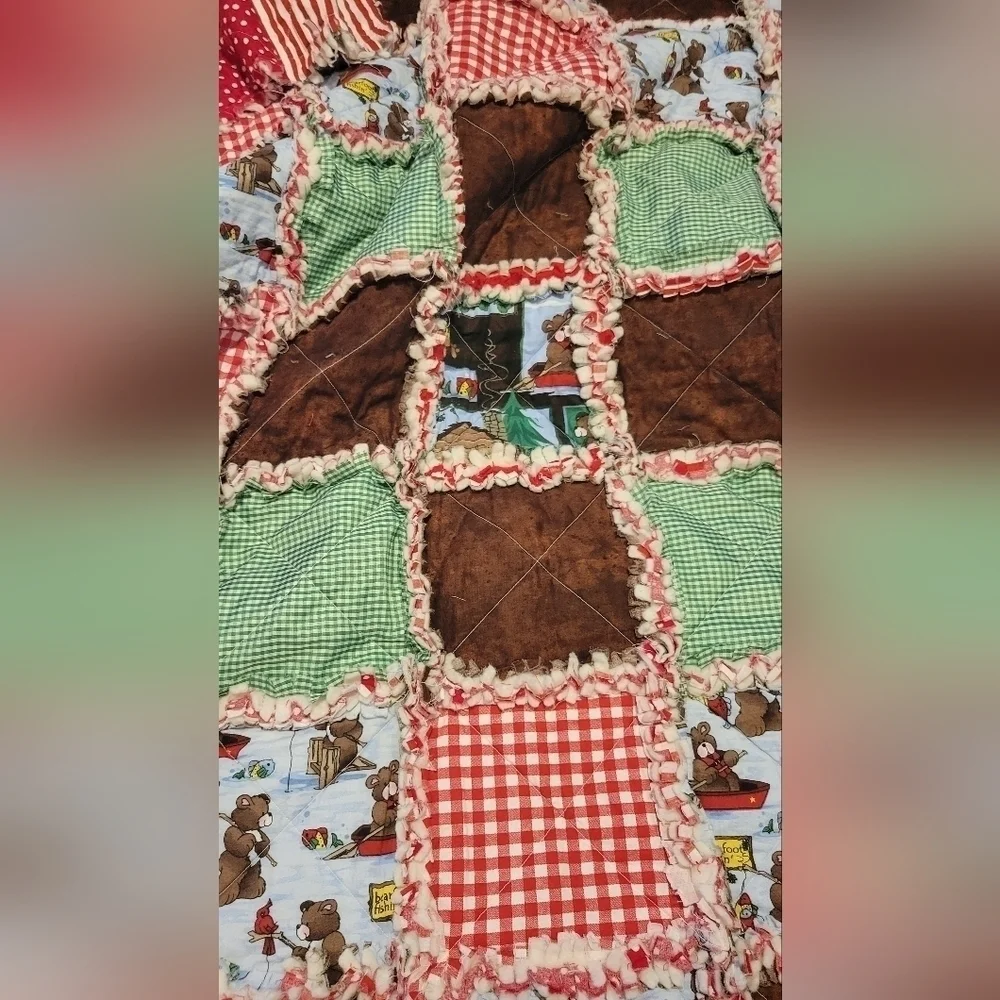 Handmade throw quilt