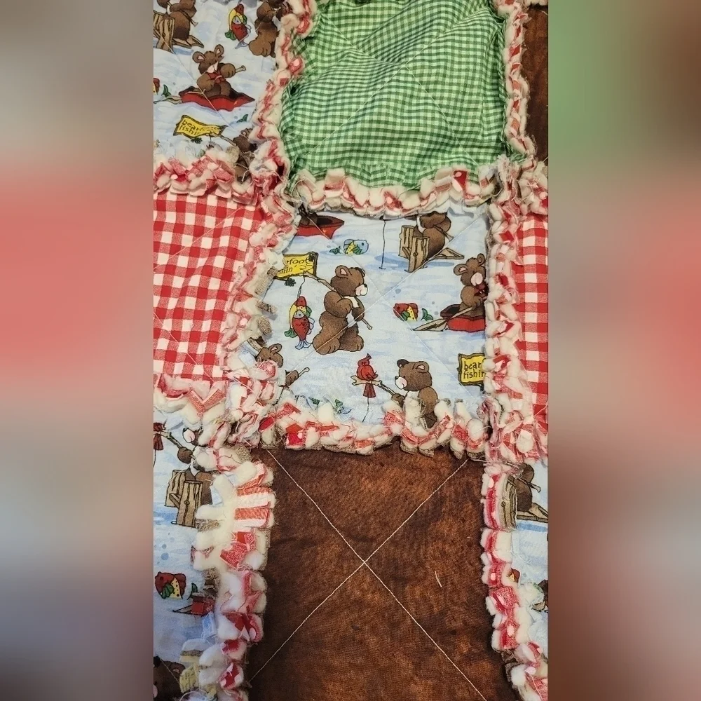 Handmade throw quilt