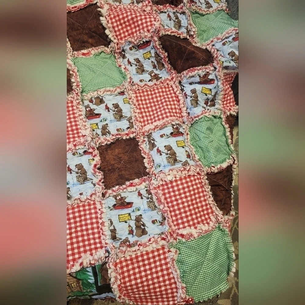 Handmade throw quilt