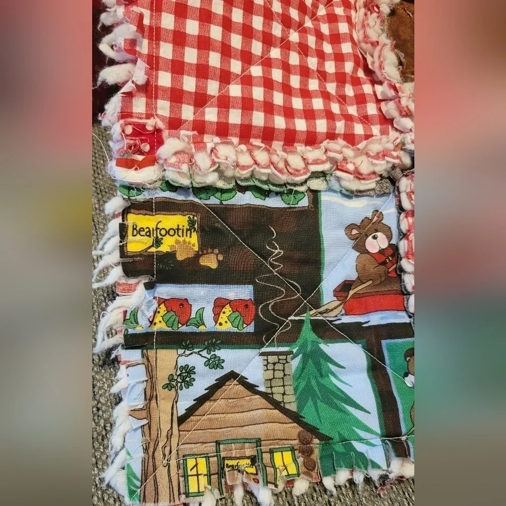Handmade throw quilt