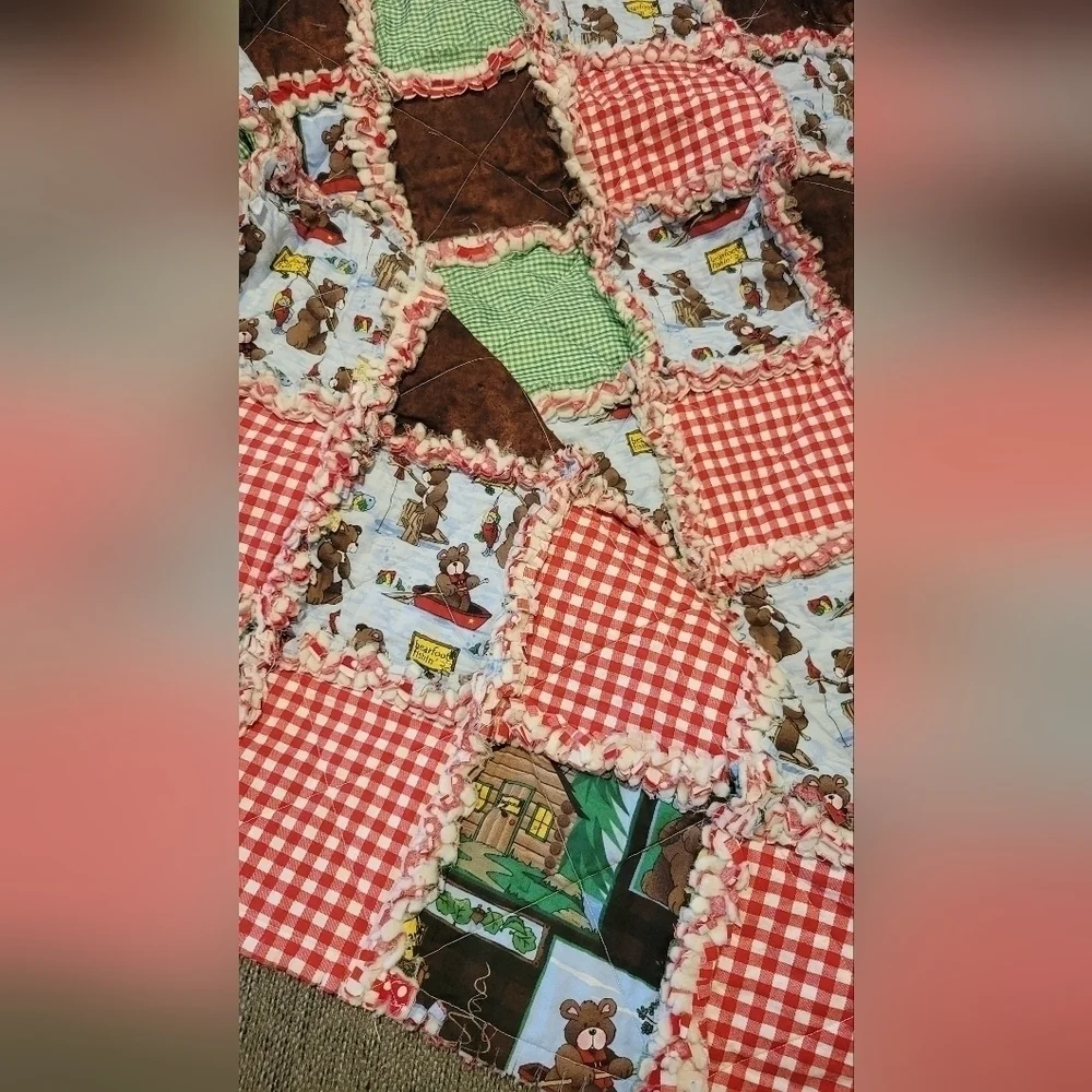 Handmade throw quilt