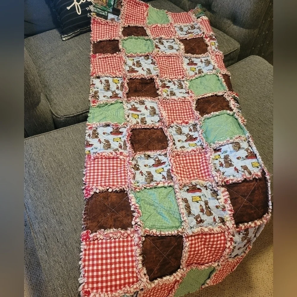 Handmade throw quilt