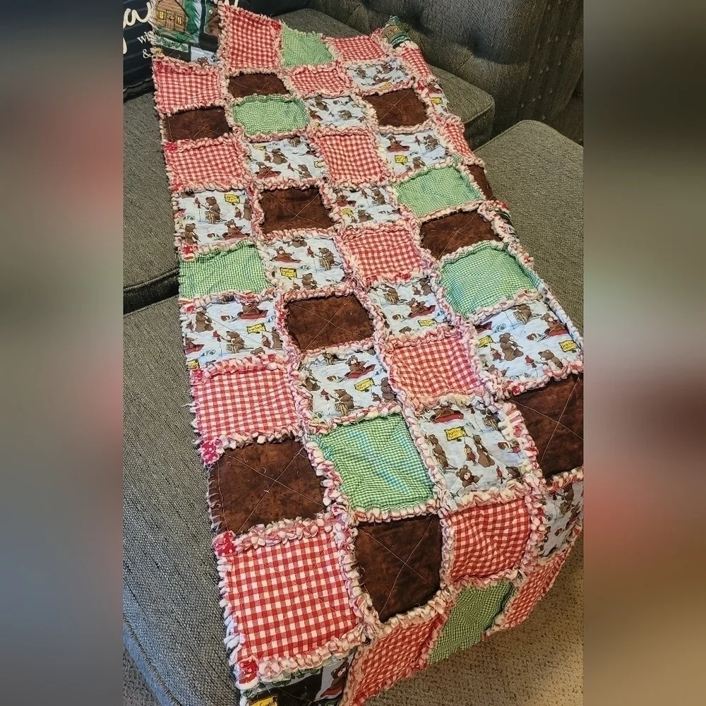 Handmade throw quilt