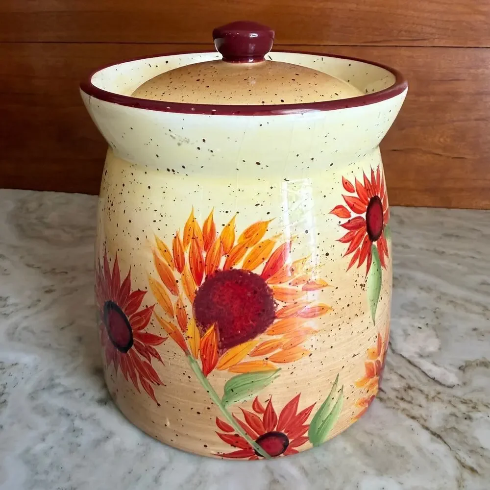 Pfaltzgraff Evening Sun Sunflower Canister Jar 5.5