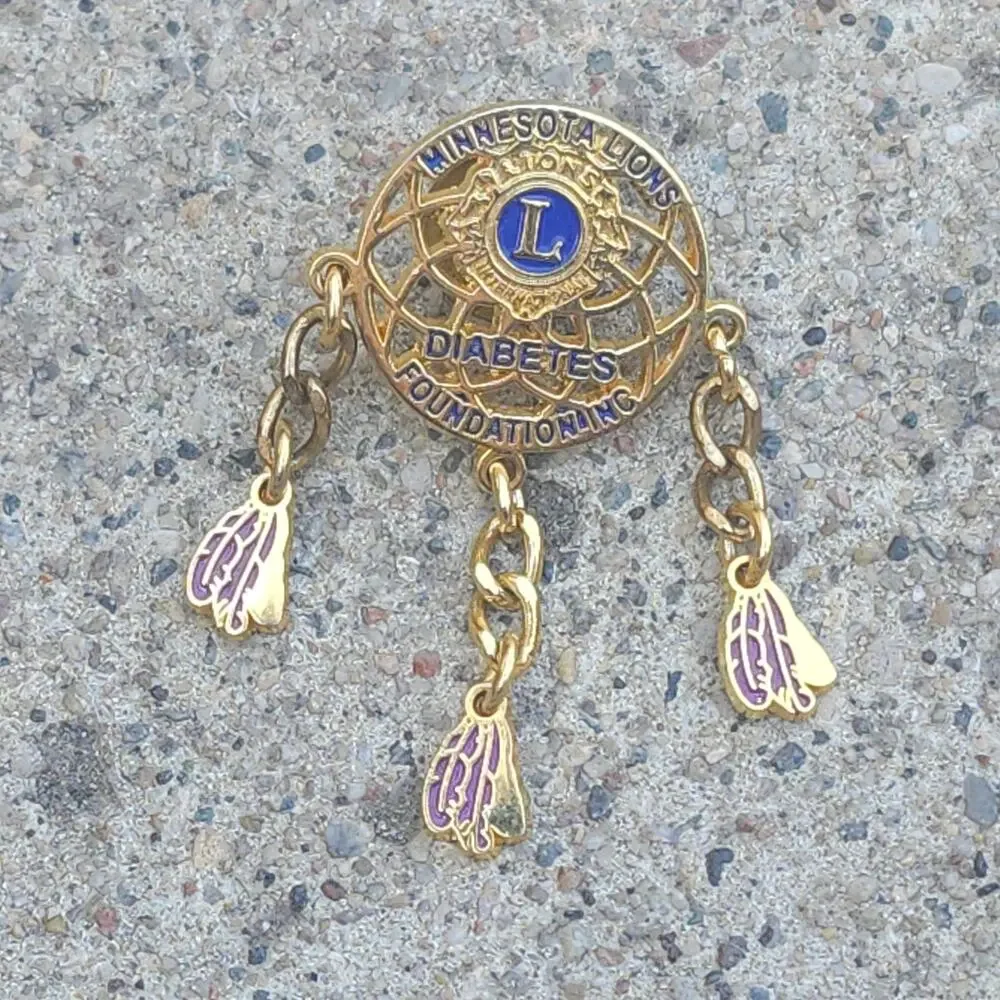 Minnesota Lions Club Diabetes Foundation Dreamcatcher Dangle Enamel Lapel Pin