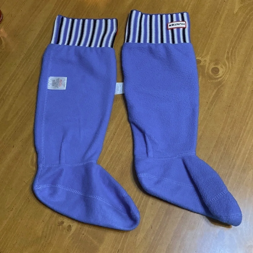 Hunter Blue Striped Cuff Boot Socks