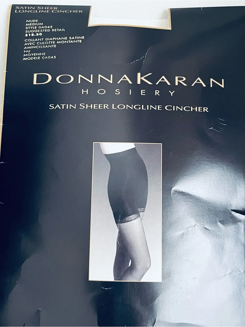 Donna Karan Black Satin Sheer Longline Cincher