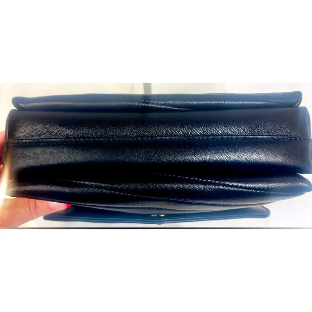 Tory Burch Black Small Kira Chevron Top-Handle Bag