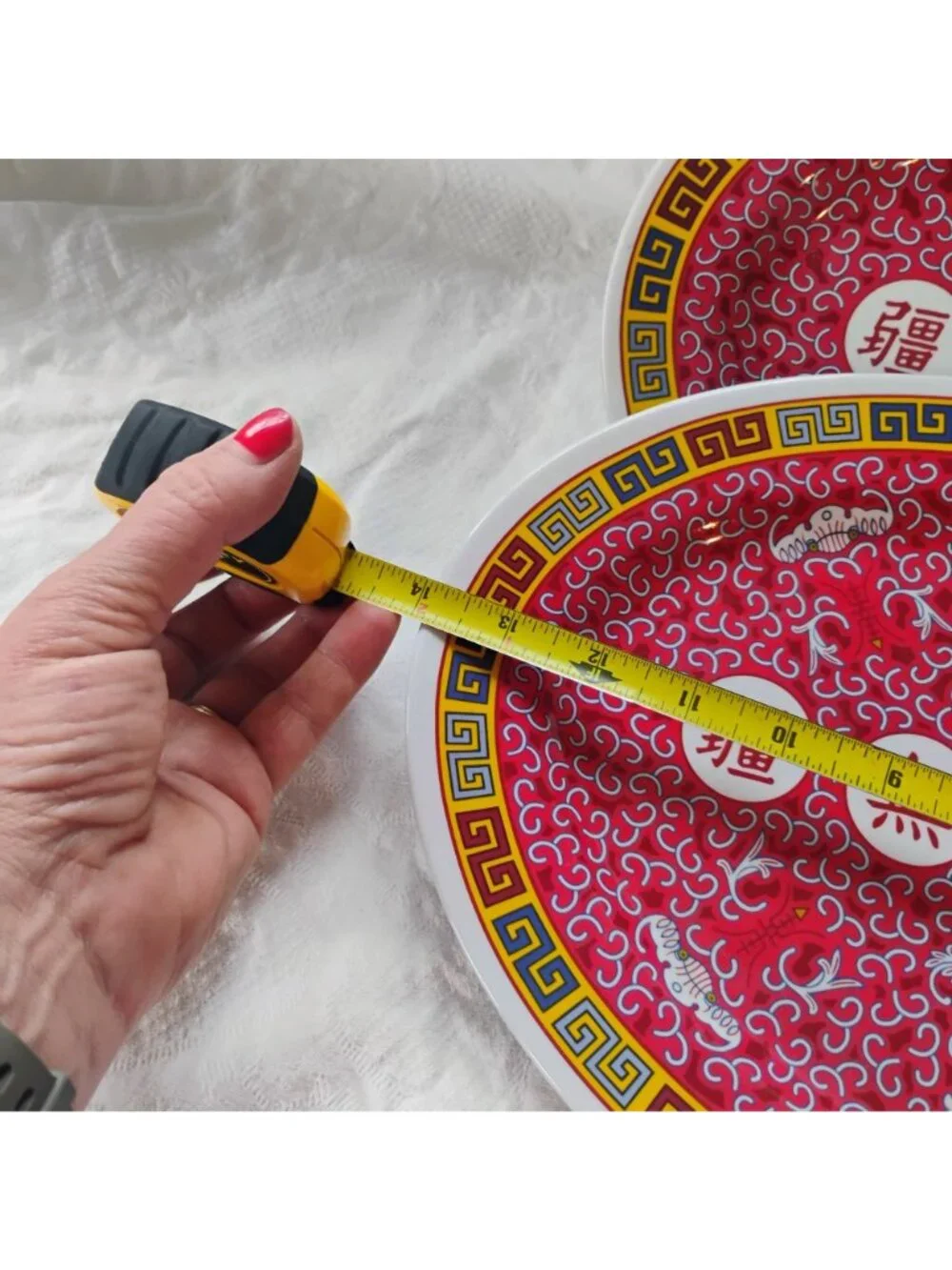 Set Of 3 Vtg Chinese Longevity Pattern Melamine Oval Platters 14