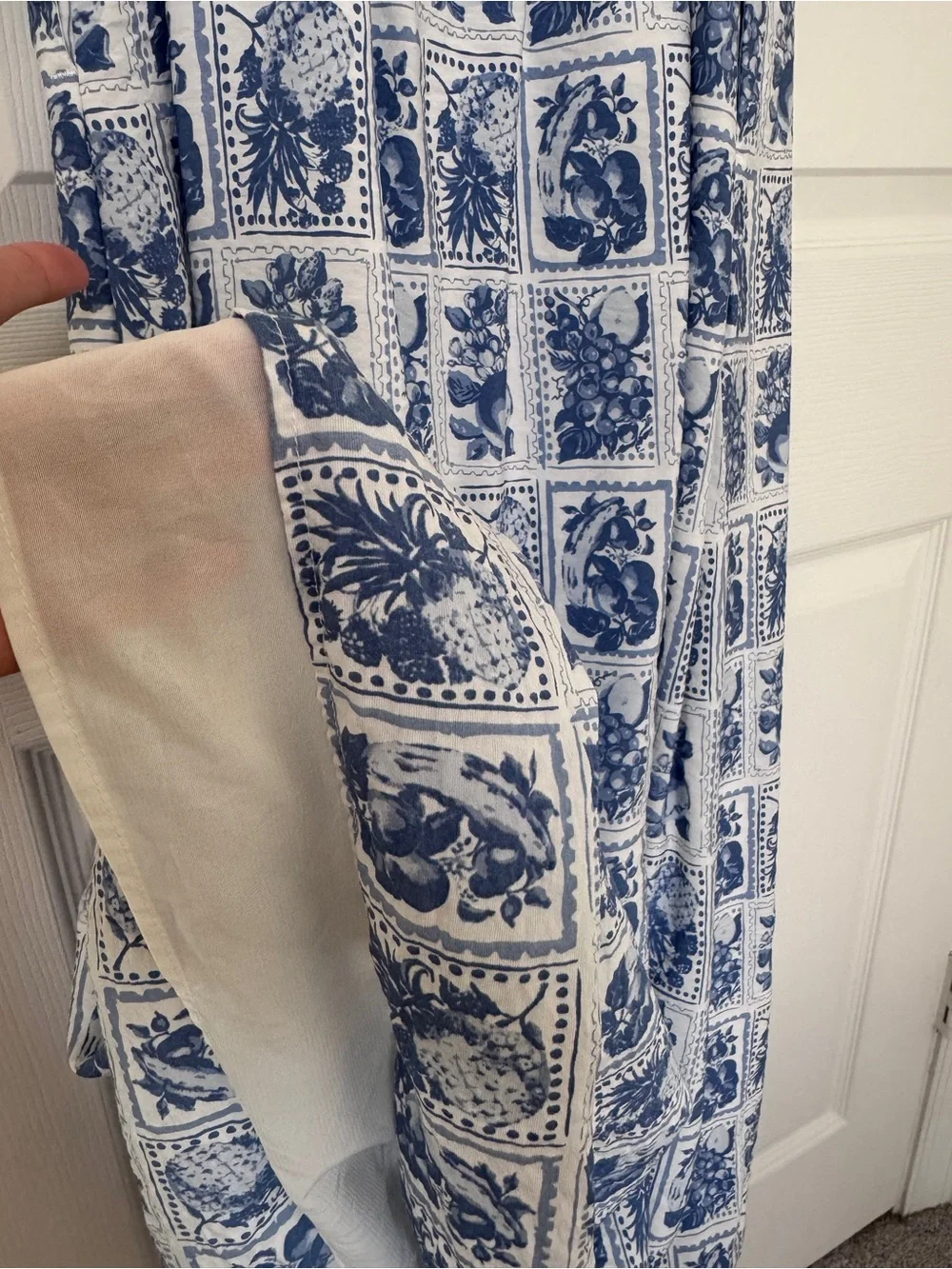 Abercrombie & Fitch Blue and White Printed Maxi Dress