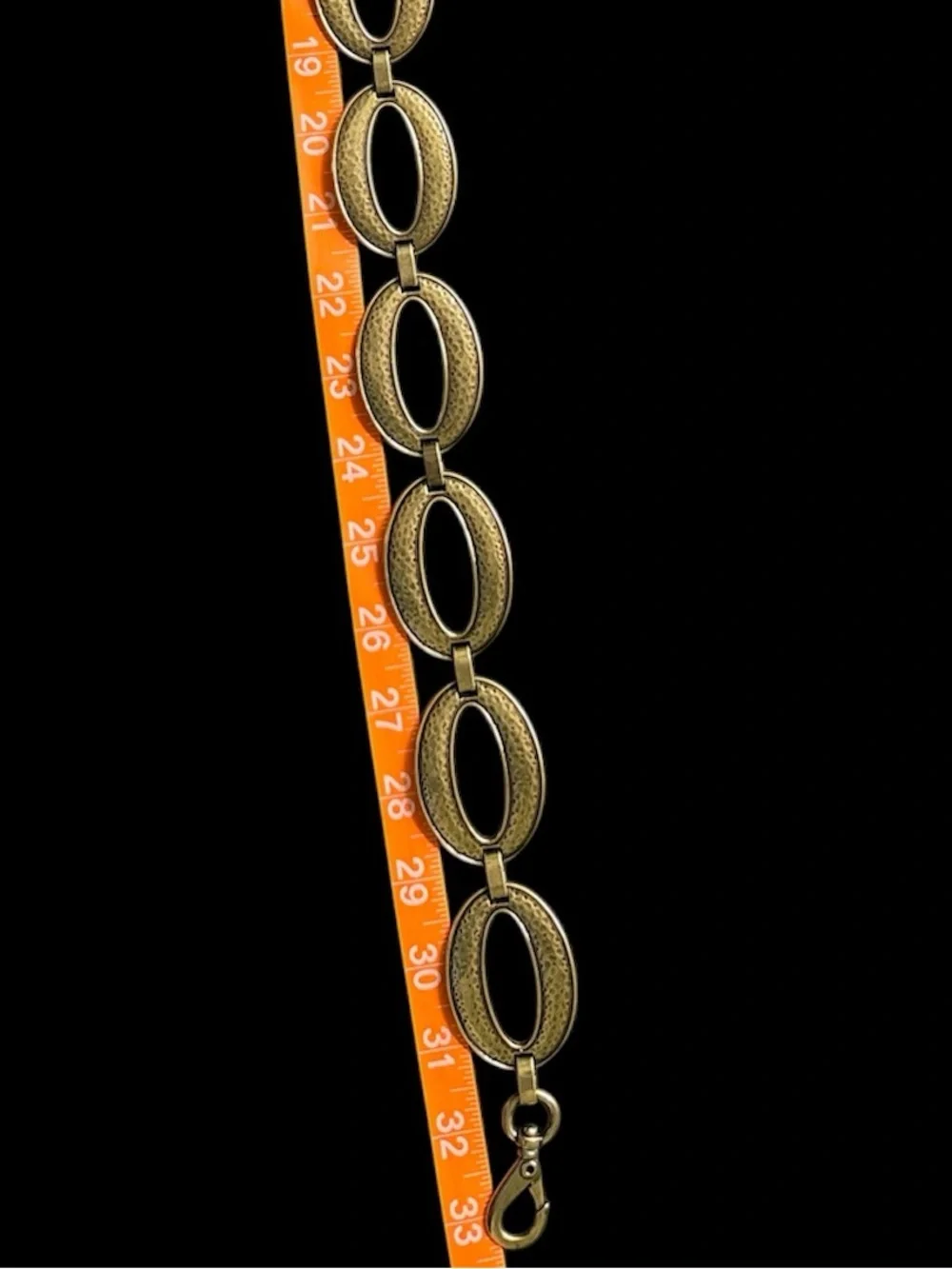 Fossil Hammered Chain Link Belt. Large