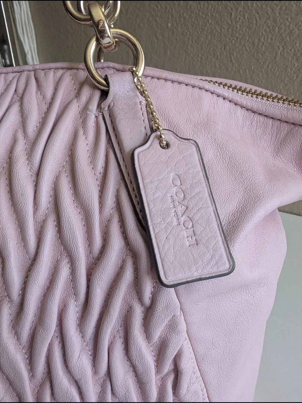 Coach Pink Quilted Tote Bag - Soft Pink Shoulder Bag