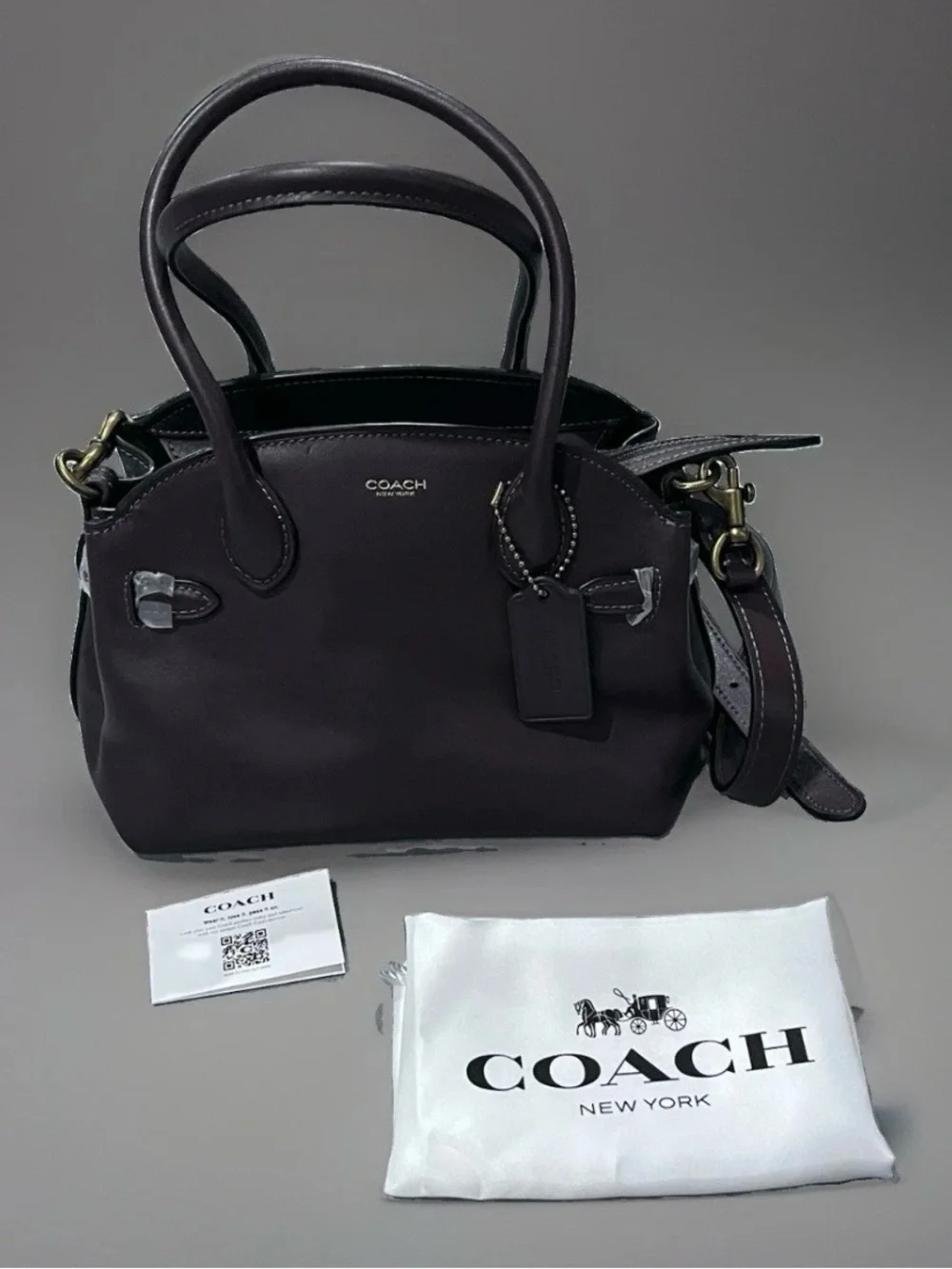 COACH Empire 21 Leather Tote Bag Purse Maple Brass Leather Classic Designer NWOT