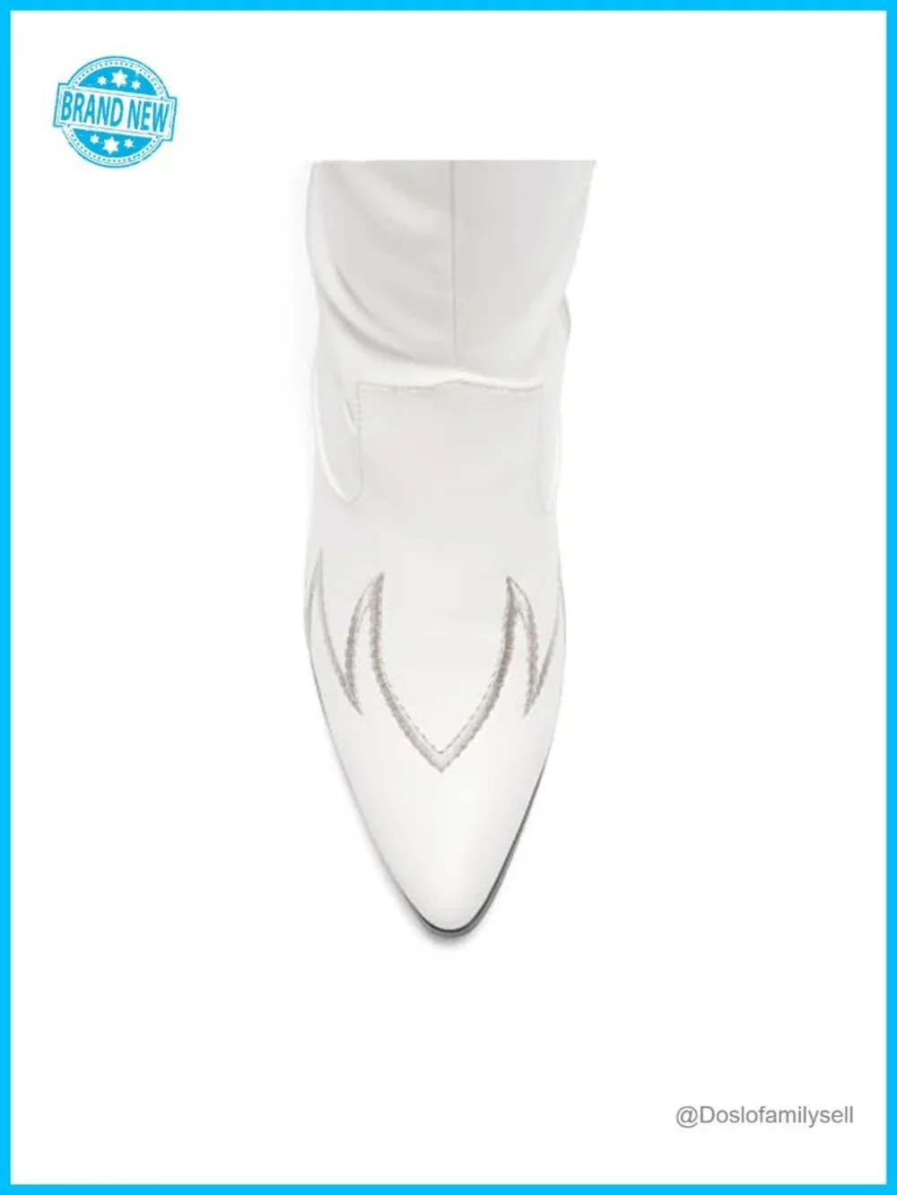Pointed Toe Over the Knee Cowboy Boots with Embroidery, Chunky Heel, Slouchy