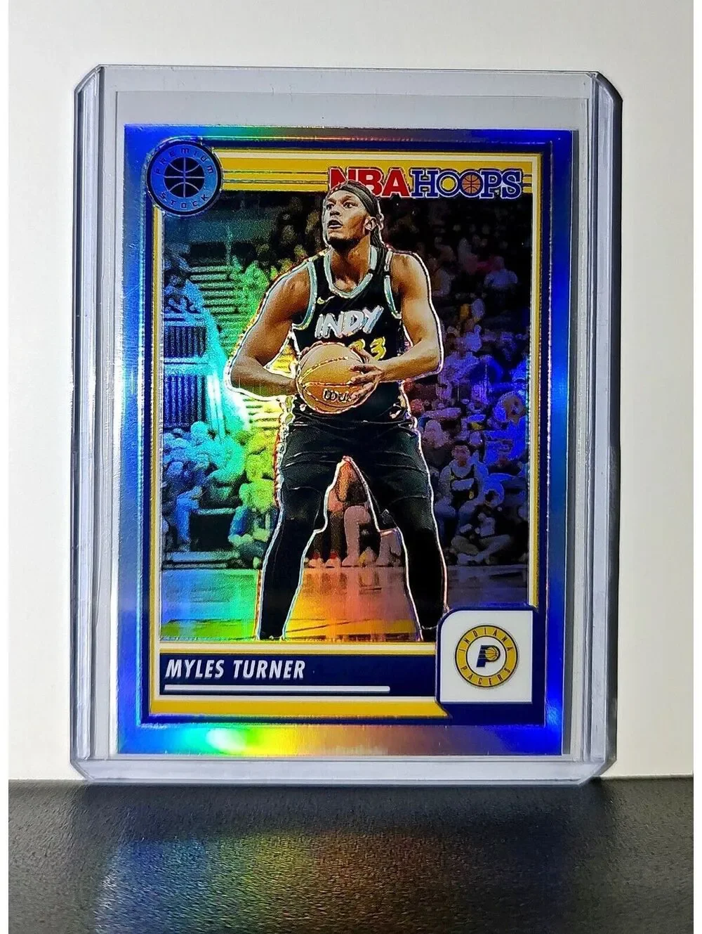 Myles Turner 2023-24 Panini Premium Stock NBA Hoops #183 Prizm Refractor Pacers