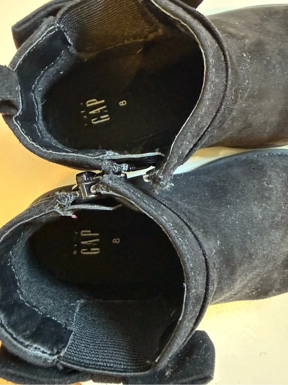 GAP Black faux Suede Ankle Boots with Bow