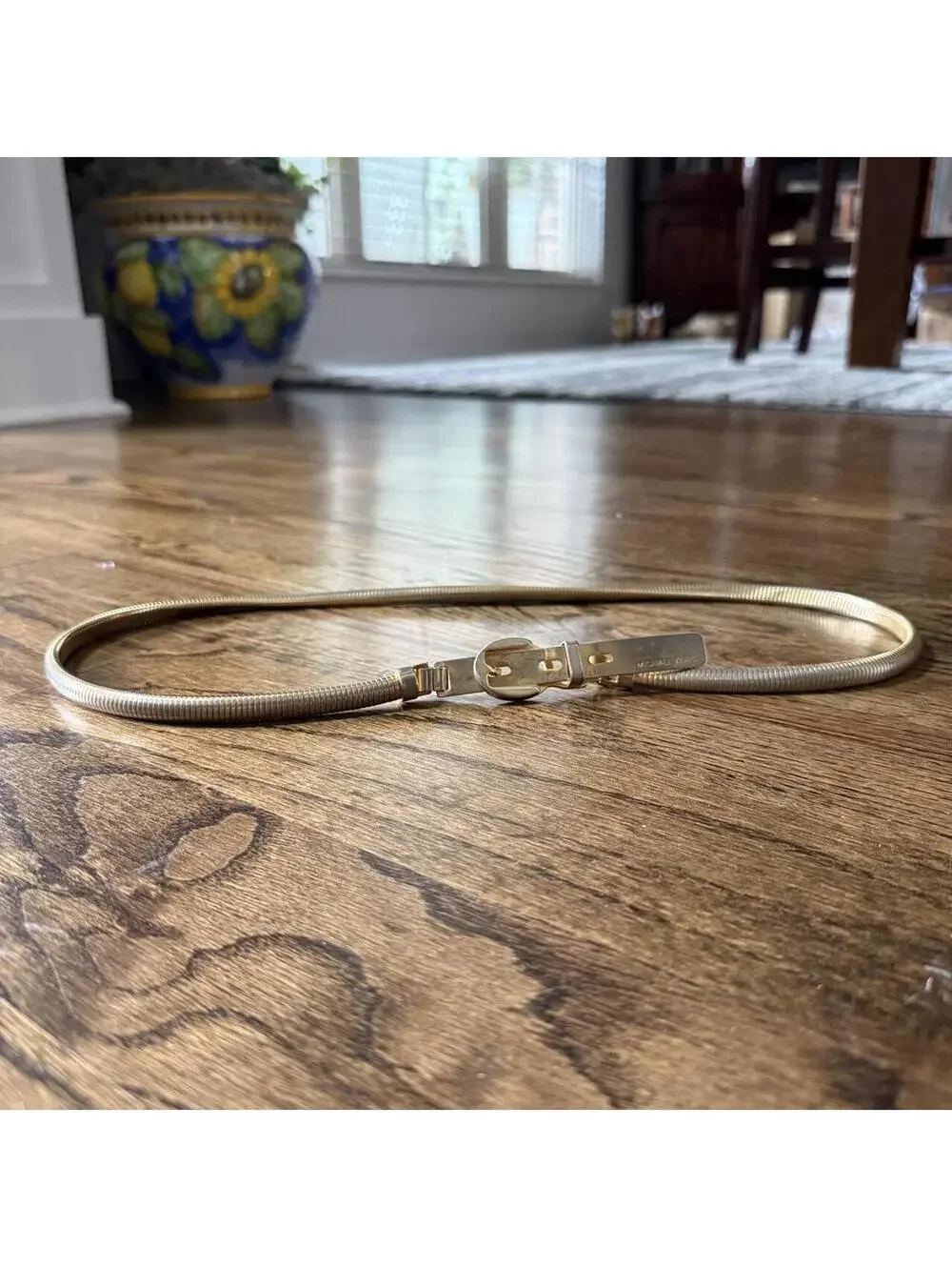 ✨ Michael Kors Gold Tone Stretch Snake Chain Waist Belt